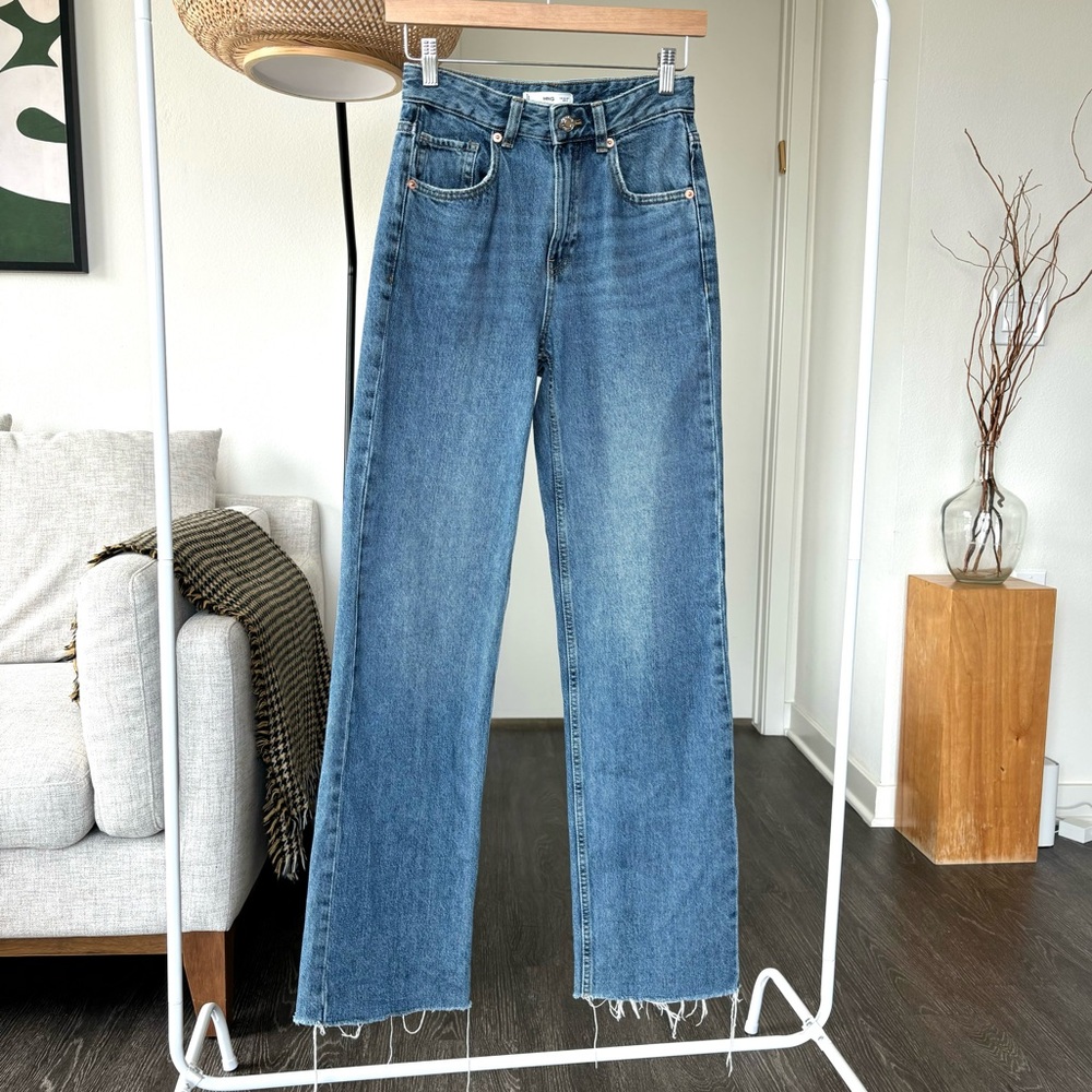 Mango high waisted medium wash jeans